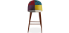 Buy Patchwork Upholstered Bar Stool Scandinavian Design with Dark Metal Legs - Bennett Jay Multicolour 59950 - in the UK