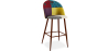 Buy Patchwork Upholstered Bar Stool Scandinavian Design with Dark Metal Legs - Bennett Jay Multicolour 59950 in the United Kingdom