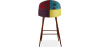 Buy Patchwork Upholstered Bar Stool Scandinavian Design with Dark Metal Legs - Bennett Jay Multicolour 59950 with a guarantee