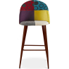 Buy Patchwork Upholstered Bar Stool Scandinavian Design with Dark Metal Legs - Bennett Jay Multicolour 59950 - in the UK