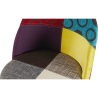 Buy Patchwork Upholstered Bar Stool Scandinavian Design with Dark Metal Legs - Bennett Jay Multicolour 59950 home delivery