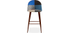 Buy Patchwork Upholstered Bar Stool Scandinavian Design with Dark Metal Legs - Bennett Piti Multicolour 59951 - prices