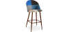 Buy Patchwork Upholstered Bar Stool Scandinavian Design with Dark Metal Legs - Bennett Piti Multicolour 59951 in the United Kingdom