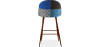 Buy Patchwork Upholstered Bar Stool Scandinavian Design with Dark Metal Legs - Bennett Piti Multicolour 59951 with a guarantee