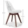 Buy Brielle Scandinavian design Premium Chair with cushion - Dark Legs White 59953 home delivery