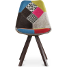 Buy  Dining Chair Brielle Upholstered Scandi Design Dark Wooden Legs Premium - Patchwork Fiona Multicolour 59956 - in the UK