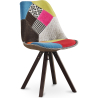 Buy  Dining Chair Brielle Upholstered Scandi Design Dark Wooden Legs Premium - Patchwork Fiona Multicolour 59956 - prices