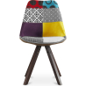 Buy Dining Chair Brielle Upholstered Scandi Design Dark Wooden Legs Premium - Patchwork Jay Multicolour 59957 - in the UK