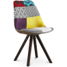 Buy Dining Chair Brielle Upholstered Scandi Design Dark Wooden Legs Premium - Patchwork Jay Multicolour 59957 - prices