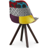 Buy Dining Chair Brielle Upholstered Scandi Design Dark Wooden Legs Premium - Patchwork Jay Multicolour 59957 in the United Kingdom