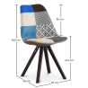Buy Dining Chair Brielle Upholstered Scandi Design Dark Wooden Legs Premium - Patchwork Piti Multicolour 59958 - prices