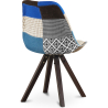 Buy Dining Chair Brielle Upholstered Scandi Design Dark Wooden Legs Premium - Patchwork Piti Multicolour 59958 in the United Kingdom