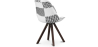 Buy Dining Chair Brielle Upholstered Scandi Design Dark Wooden Legs Premium - Patchwork Max White / Black 59959 in the United Kingdom