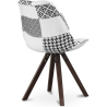 Buy Dining Chair Brielle Upholstered Scandi Design Dark Wooden Legs Premium - Patchwork Max White / Black 59959 in the United Kingdom