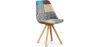 Buy Dining Chair Brielle Upholstered Scandi Design Wooden Legs Premium - Patchwork Amy Multicolour 59960 in the United Kingdom