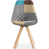 Buy Dining Chair Brielle Upholstered Scandi Design Wooden Legs Premium - Patchwork Amy Multicolour 59960 - in the UK