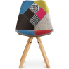 Buy Dining Chair Brielle Upholstered Scandi Design Wooden Legs Premium - Patchwork Fiona Multicolour 59961 - in the UK
