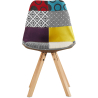 Buy Dining Chair Brielle Upholstered Scandi Design Wooden Legs Premium - Patchwork Jay Multicolour 59962 - in the UK