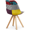 Buy Dining Chair Brielle Upholstered Scandi Design Wooden Legs Premium - Patchwork Jay Multicolour 59962 in the United Kingdom