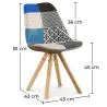 Buy Dining Chair Brielle Upholstered Scandi Design Wooden Legs Premium - Patchwork Piti Multicolour 59963 with a guarantee