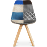 Buy Dining Chair Brielle Upholstered Scandi Design Wooden Legs Premium - Patchwork Piti Multicolour 59963 - in the UK
