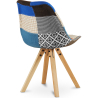 Buy Dining Chair Brielle Upholstered Scandi Design Wooden Legs Premium - Patchwork Piti Multicolour 59963 in the United Kingdom