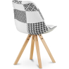 Buy Dining Chair Brielle Upholstered Scandi Design Wooden Legs Premium - Patchwork Max White / Black 59964 in the United Kingdom