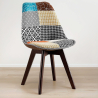 Buy Dining Chair Brielle Upholstered Scandi Design Dark Wooden Legs Premium New Edition - Patchwork Amy Multicolour 59965 - prices