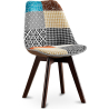 Buy Dining Chair Brielle Upholstered Scandi Design Dark Wooden Legs Premium New Edition - Patchwork Amy Multicolour 59965 - prices