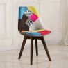 Buy Dining Chair Brielle Upholstered Scandi Design Dark Wooden Legs Premium New Edition - Patchwork Fiona Multicolour 59966 - prices
