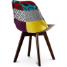 Buy Dining Chair Brielle Upholstered Scandi Design Dark Wooden Legs Premium New Edition - Patchwork Jay Multicolour 59967 in the United Kingdom