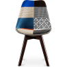Buy Dining Chair Brielle Upholstered Scandi Design Dark Wooden Legs Premium New Edition - Patchwork Piti Multicolour 59968 - in the UK