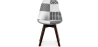 Buy Dining Chair Brielle Upholstered Scandi Design Dark Wooden Legs Premium New Edition - Patchwork Max White / Black 59969 - in the UK