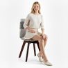 Buy Dining Chair Brielle Upholstered Scandi Design Dark Wooden Legs Premium New Edition - Patchwork Max White / Black 59969 at MyFaktory