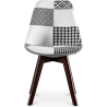 Buy Dining Chair Brielle Upholstered Scandi Design Dark Wooden Legs Premium New Edition - Patchwork Max White / Black 59969 - in the UK