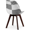 Buy Dining Chair Brielle Upholstered Scandi Design Dark Wooden Legs Premium New Edition - Patchwork Max White / Black 59969 in the United Kingdom