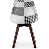 Buy Dining Chair Brielle Upholstered Scandi Design Dark Wooden Legs Premium New Edition - Patchwork Max White / Black 59969 home delivery
