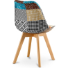 Buy Dining Chair Brielle Upholstered Scandi Design Wooden Legs Premium New Edition - Patchwork Amy Multicolour 59970 in the United Kingdom