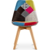 Buy Dining Chair Brielle Upholstered Scandi Design Wooden Legs Premium New Edition - Patchwork Fiona Multicolour 59971 - in the UK