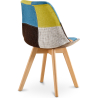 Buy Dining Chair Brielle Upholstered Scandi Design Wooden Legs Premium New Edition - Patchwork Fiona Multicolour 59971 in the United Kingdom