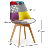 Buy Dining Chair Brielle Upholstered Scandi Design Wooden Legs Premium New Edition - Patchwork Jay Multicolour 59972 with a guarantee