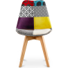 Buy Dining Chair Brielle Upholstered Scandi Design Wooden Legs Premium New Edition - Patchwork Jay Multicolour 59972 - in the UK