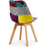 Buy Dining Chair Brielle Upholstered Scandi Design Wooden Legs Premium New Edition - Patchwork Jay Multicolour 59972 in the United Kingdom