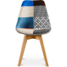 Buy Dining Chair Brielle Upholstered Scandi Design Wooden Legs Premium New Edition - Patchwork Piti Multicolour 59973 - in the UK