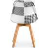 Buy Dining chair upholstered Scandinavian design wooden legs premium, new edition - Patchwork - Brielle Max White / Black 59974 - in the UK