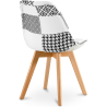 Buy Dining Chair Brielle Upholstered Scandi Design Wooden Legs Premium New Edition - Patchwork Max White / Black 59974 in the United Kingdom