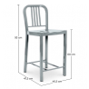 Buy Bruno Stool - Medium - 60cm Silver 58382 with a guarantee