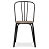 Buy Industrial Style Metal and Light Wood Chair - Gillet Black 59989 in the United Kingdom