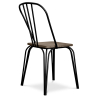 Buy Industrial Style Metal and Light Wood Chair - Gillet Black 59989 - in the UK