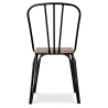 Buy Industrial Style Metal and Light Wood Chair - Gillet Black 59989 home delivery